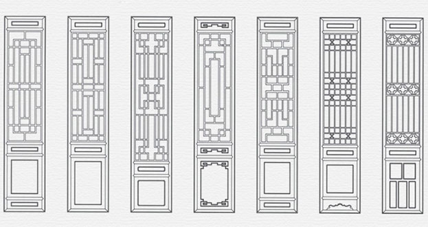 提蒙乡常用中式仿古花窗图案隔断设计图